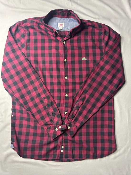 Lacoste Other - Lacoste LIVE Red & Black Buffalo Plaid Button-Up Shirt – Men’s Large